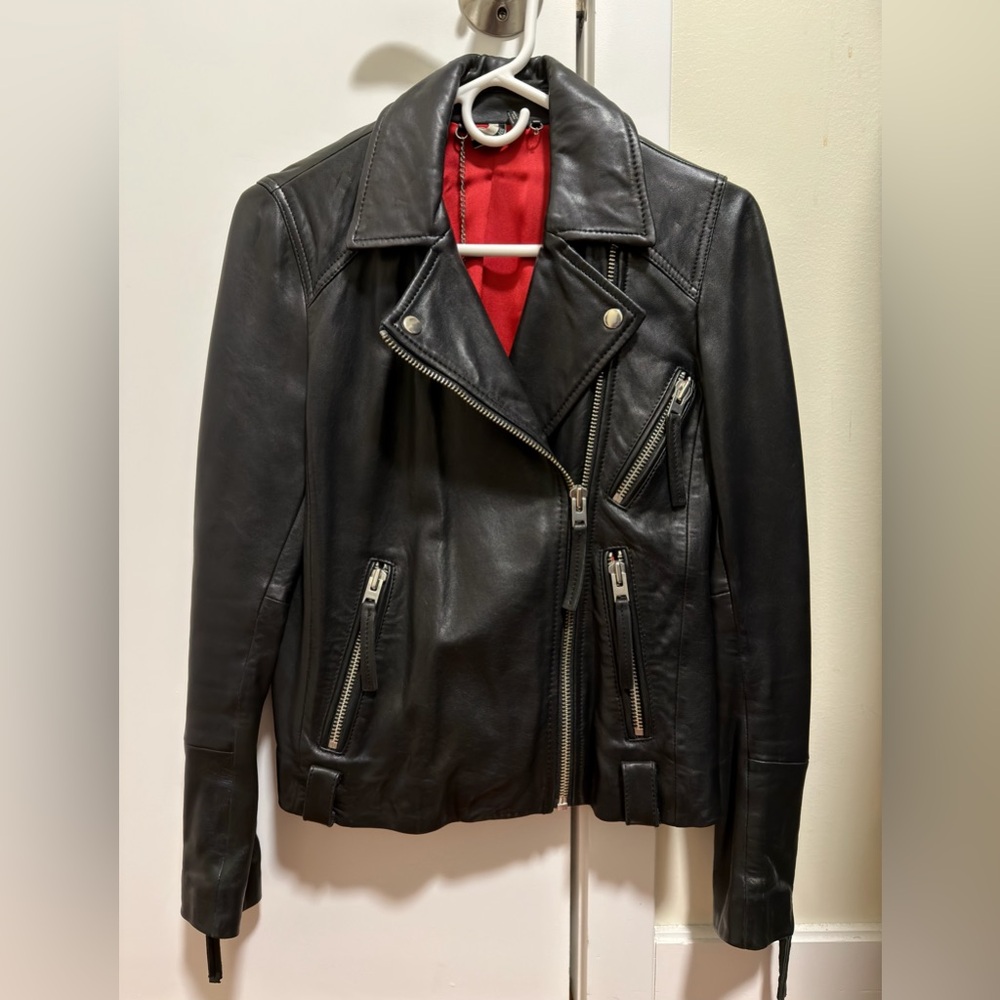 Topshop Black Leather Biker Jacket